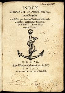 Index des Livres Interdits suivant la règle définie par le Concile de Trente en accord avec les Pères de l'Eglise, 1564